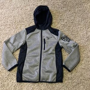 Reebok boys thin hooded zip up sweatshirt/jacket size medium